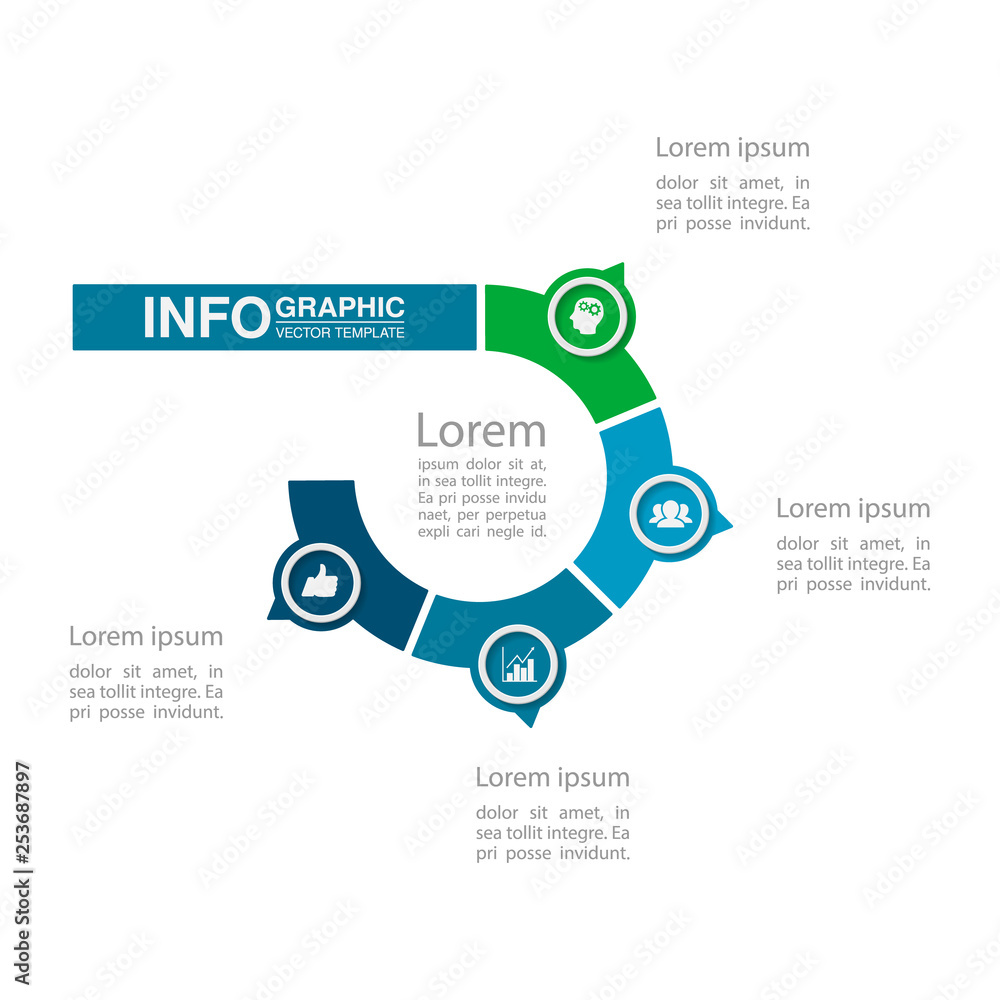 Fototapeta premium Vector infographic template for diagram, graph, presentation, chart, business concept with 4 options.