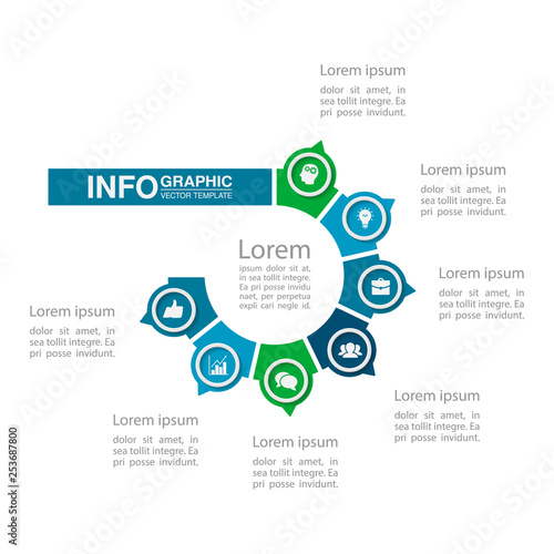Wallpaper Mural Vector infographic template for  diagram, graph, presentation, chart, business concept with 7 options. Torontodigital.ca