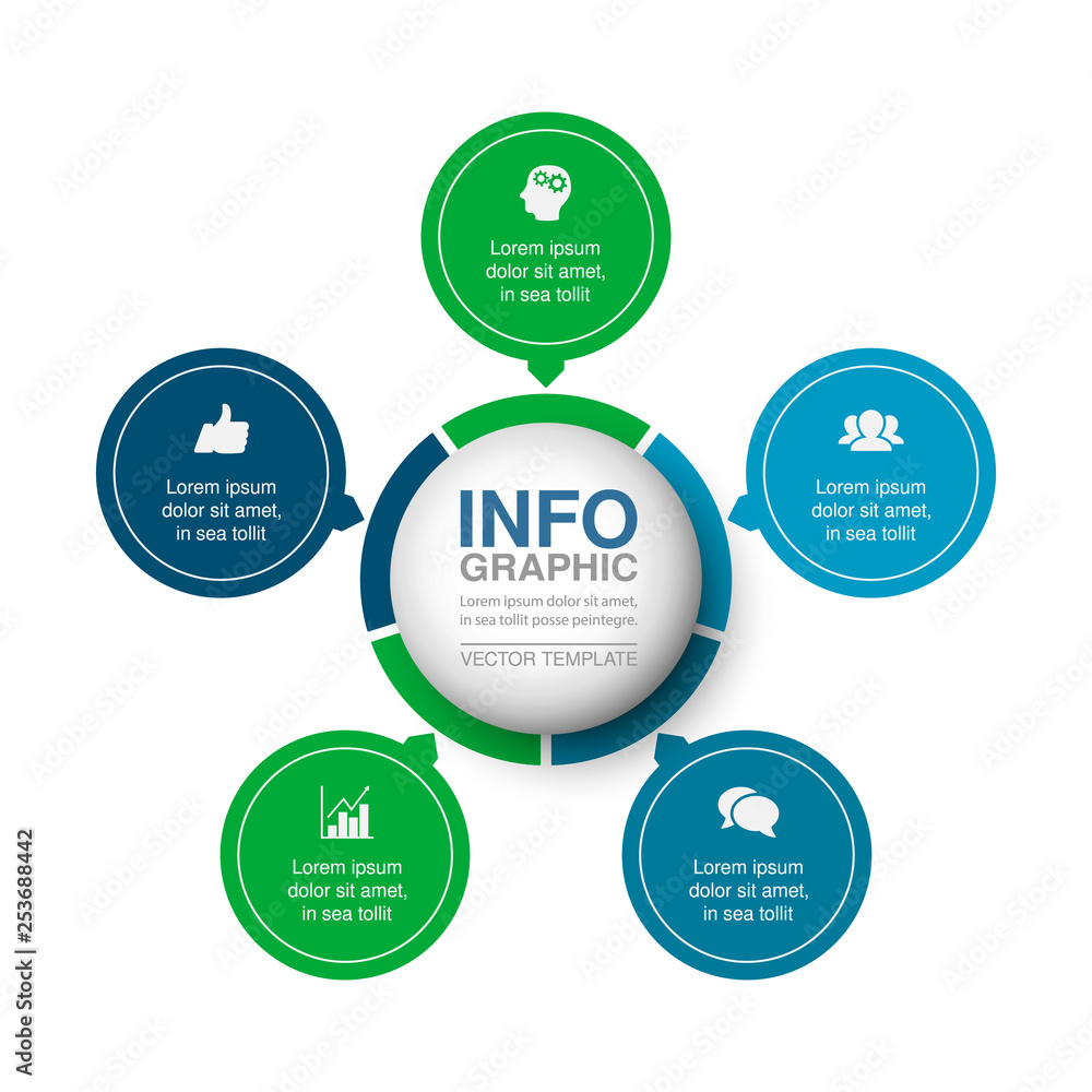 Vector infographic template for diagram, graph, presentation, chart, business concept with 5 options. Vector infographic template for diagram, graph, presentation, chart, business concept with 5 options.