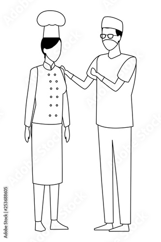 Jobs and professions avatar in black and white