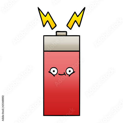 gradient shaded cartoon battery