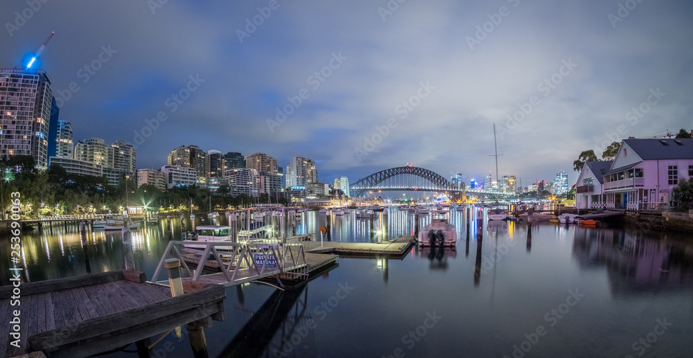 dawn on Sydney Harbour