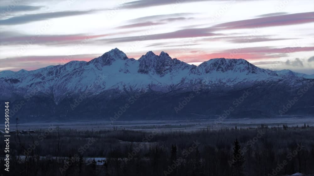 Time lapse of clouds over Anchorage peaks as the sun sets, Alaska Time lapse of clouds over Anchorage peaks as the sun sets, Alaska