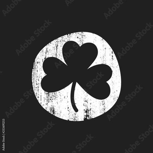 Grunge stamp sign of shamrock.