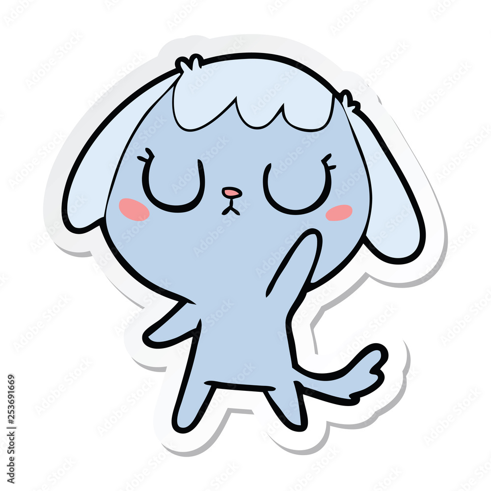sticker of a cute cartoon dog sticker of a cute cartoon dog