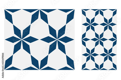 tiles Portuguese patterns antique seamless design in Vector illustration