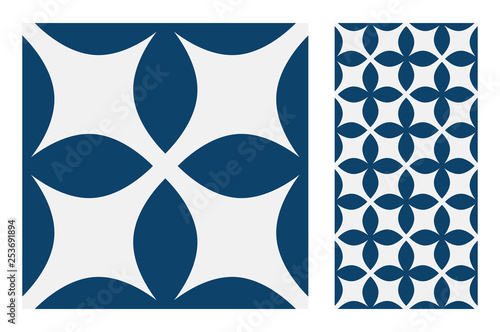 tiles Portuguese patterns antique seamless design in Vector illustration
