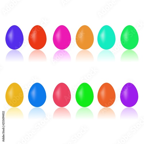 Easter eggs collection to holiday. Modern stylish abstract signs for paschal greeting. Symbol love, life, spring. Colorful template for prints, banner, card, label. Design element Vector illustration.