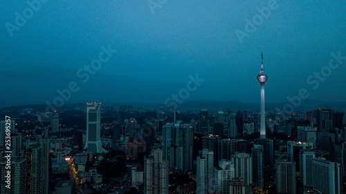 Photography aerial view of Kuala Lumpur cityscape in Malaysia