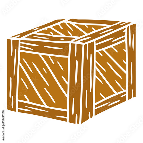 cartoon doodle of a wooden crate
