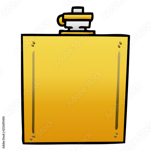 quirky gradient shaded cartoon hip flask