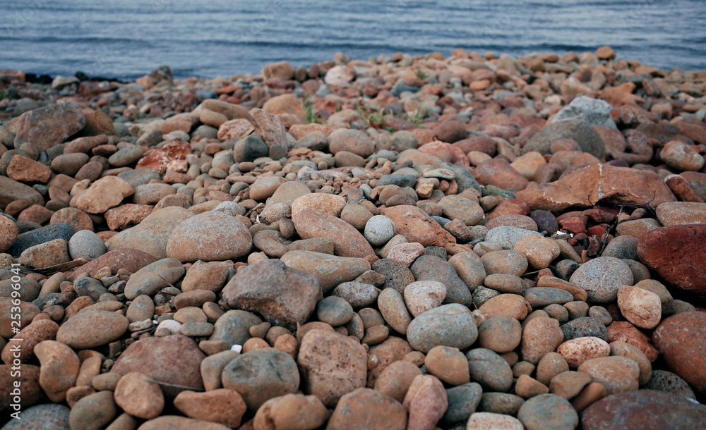 Heap of Virous Form and Texture of Stones on Coastline Heap of Virous Form and Texture of Stones on Coastline