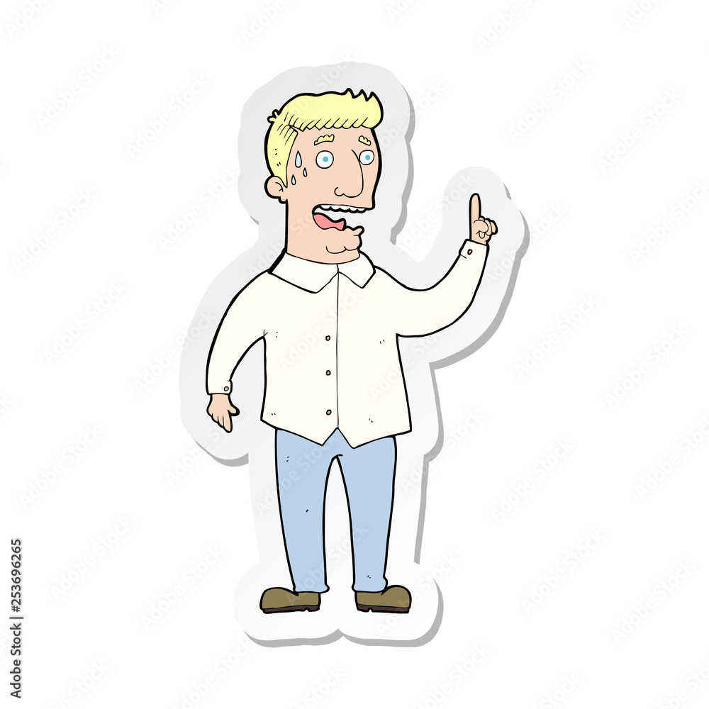 sticker of a cartoon stressed man sticker of a cartoon stressed man