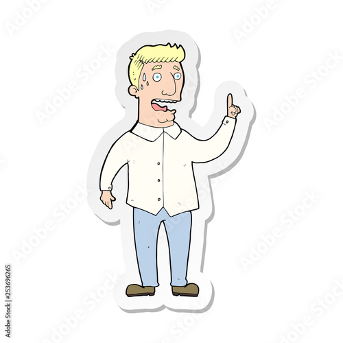 sticker of a cartoon stressed man