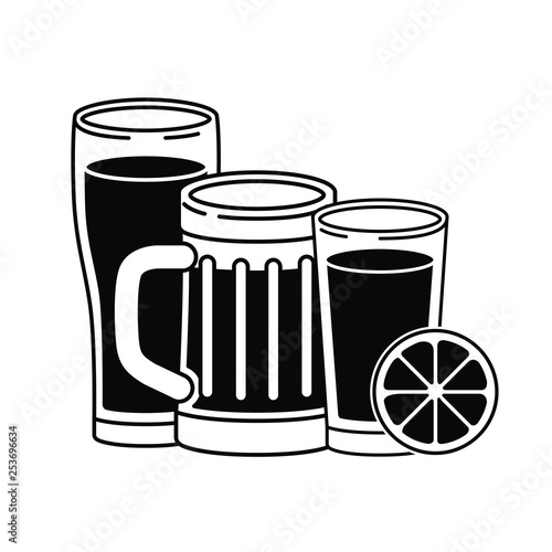 beer with foam isolated icon