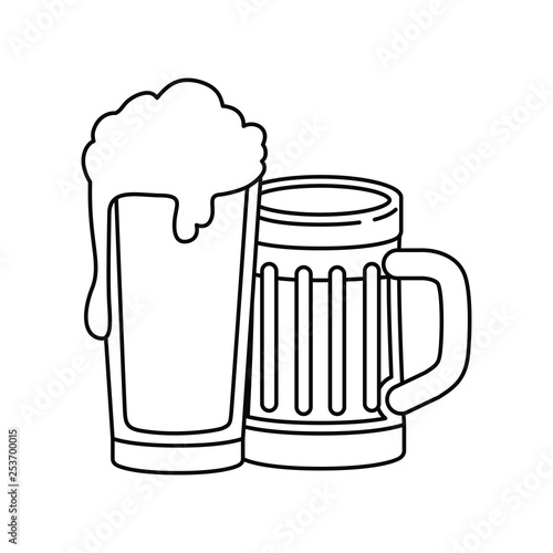 beer with foam isolated icon