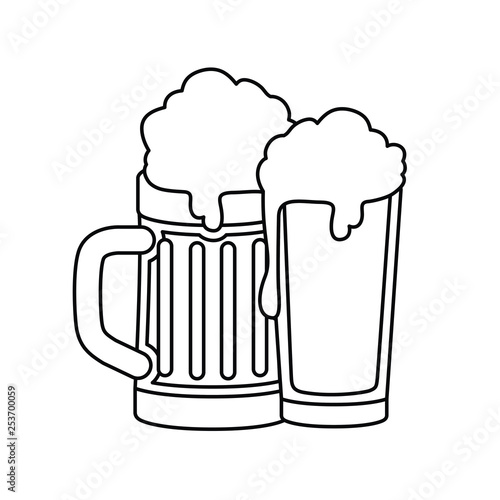 beer with foam isolated icon