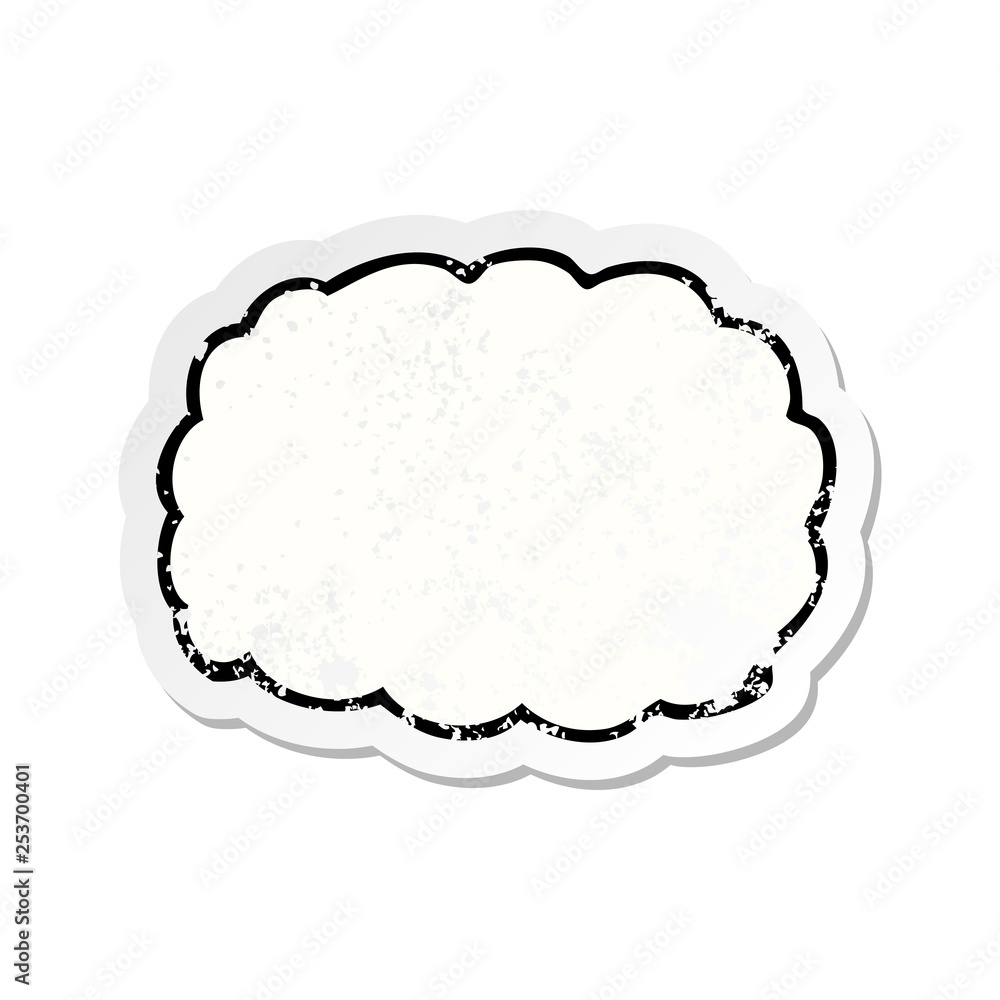 retro distressed sticker of a cartoon cloud symbol retro distressed sticker of a cartoon cloud symbol