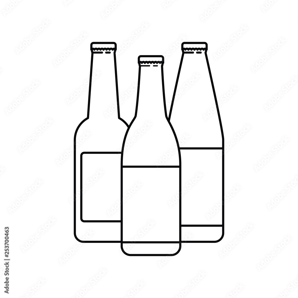 beer bottles isolated icon beer bottles isolated icon