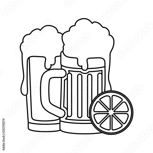 beer with foam isolated icon
