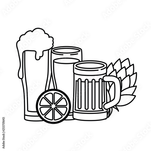 beer with foam isolated icon