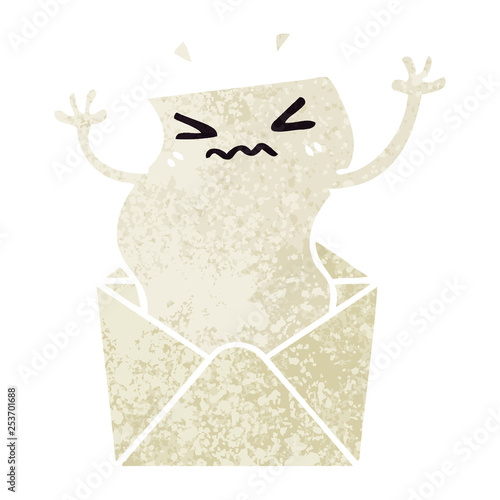 quirky retro illustration style cartoon letter and envelope