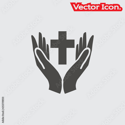 pray icon isolated sign symbol and flat style for app, web and digital design. Vector illustration.