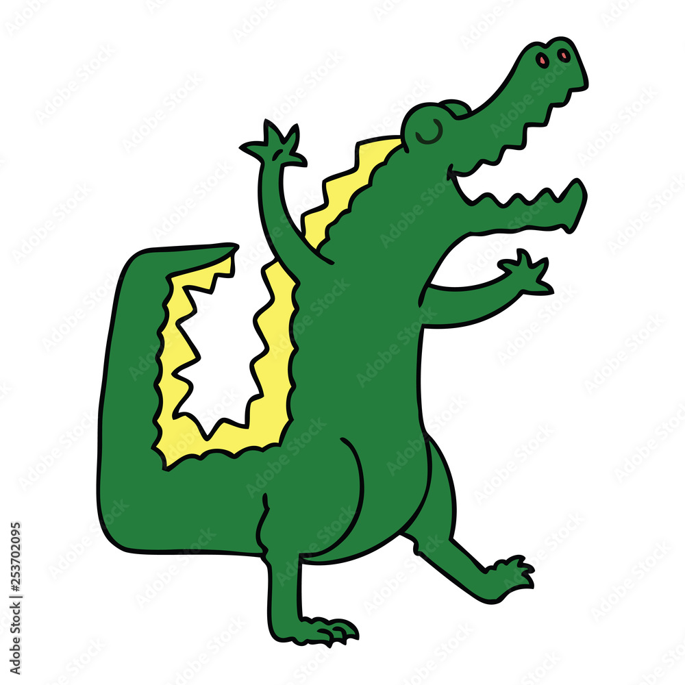 Fototapeta premium quirky hand drawn cartoon crocodile