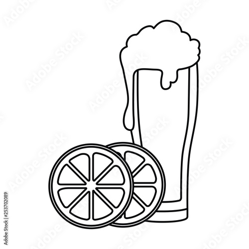 beer with foam isolated icon