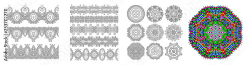  circular decorative geometric pattern for yoga fashion design