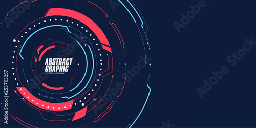 Abstract looped graphic, futuristic sense of technology, vector background.