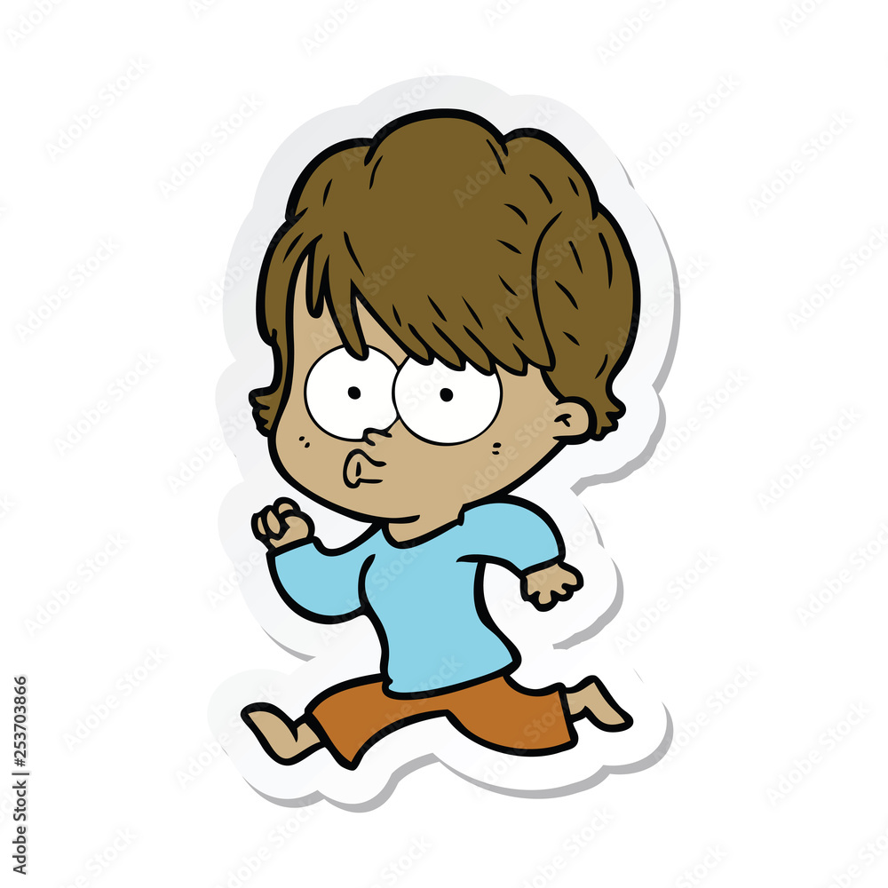 sticker of a cartoon woman