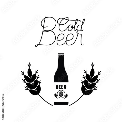 cold beer label isolated icon