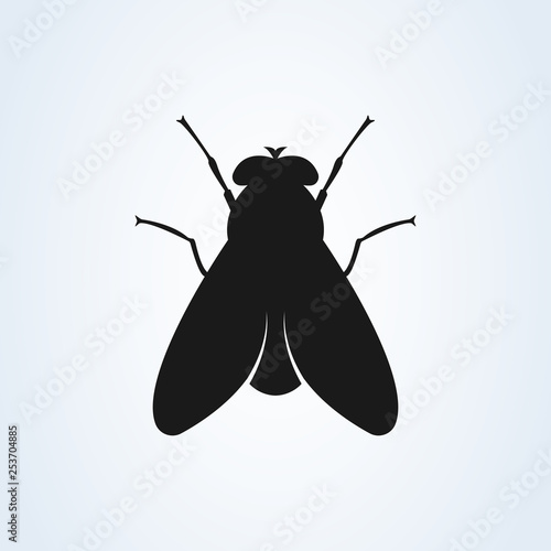 Fly icon silhouette vector illustration isolated on white background