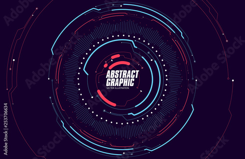 Abstract looped graphic, futuristic sense of technology, vector background.