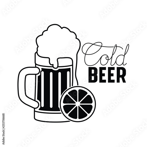 cold beer label isolated icon