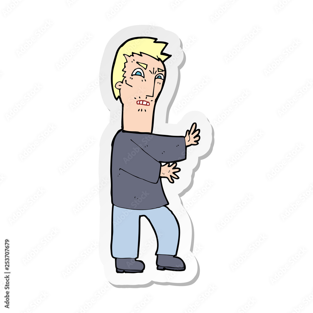 sticker of a cartoon angry man sticker of a cartoon angry man