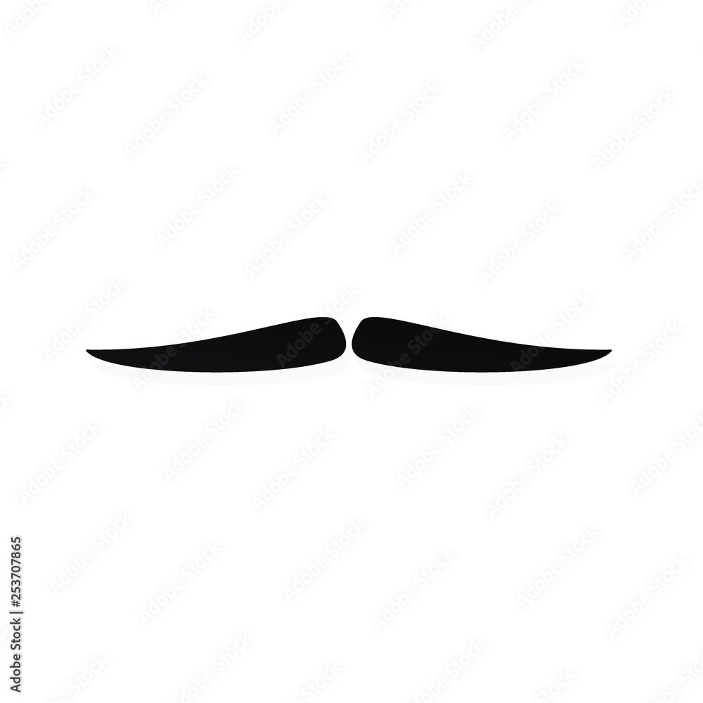Obraz premium Strong man mustache flat style icon sign vector illustration isolated on white background. Symbol of the vintage dad or father web flat icon.
