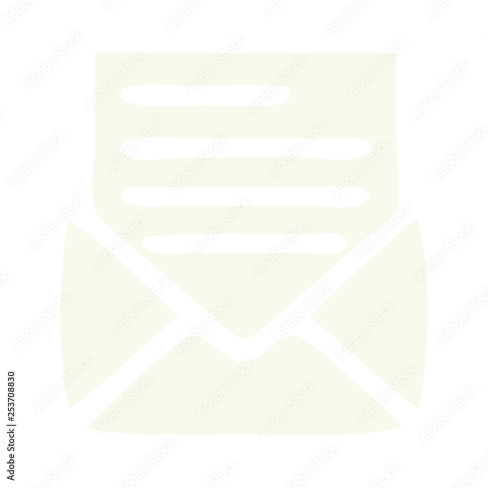 flat color retro cartoon letter and envelope flat color retro cartoon letter and envelope