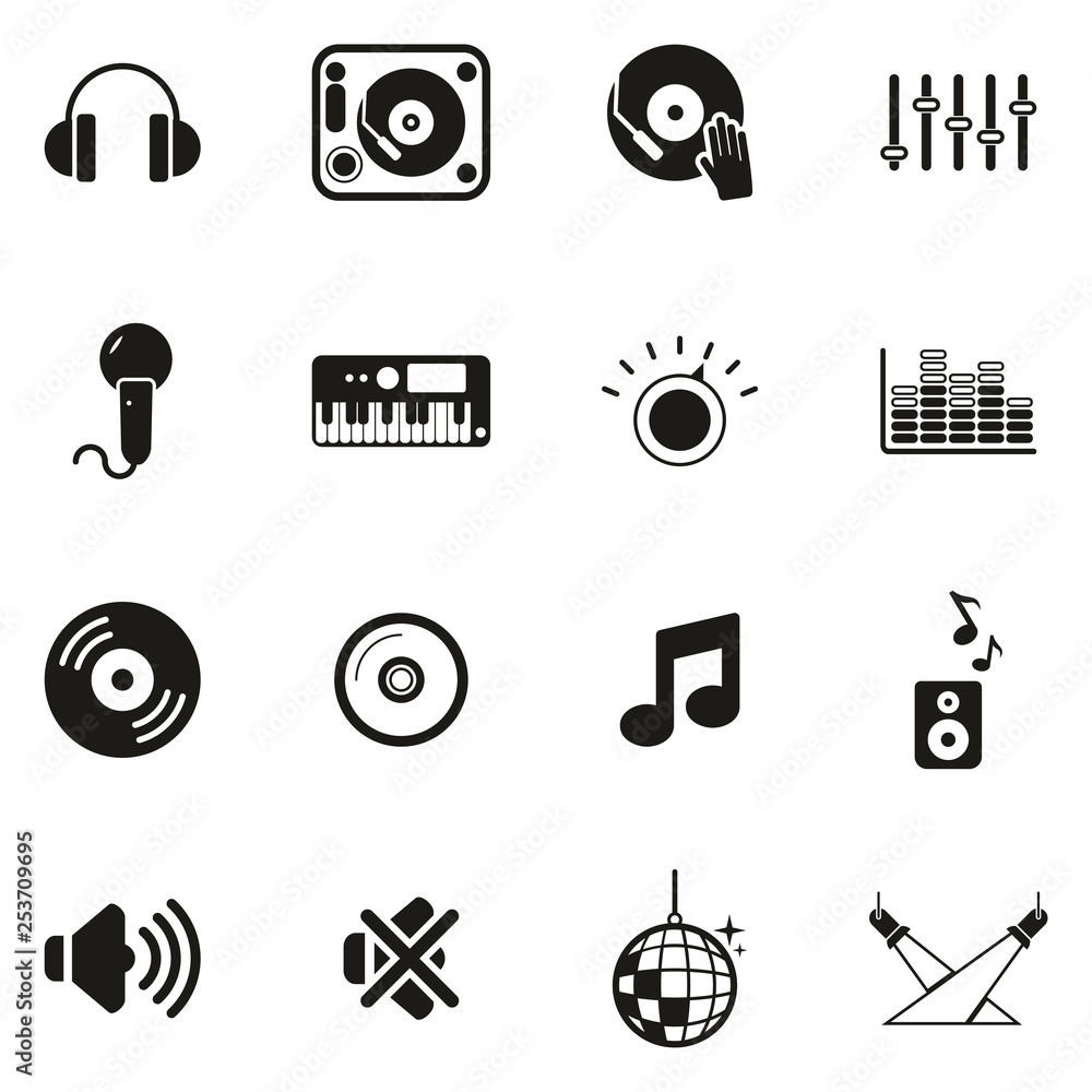 Fototapeta premium DJ or DJ Equipment Icons