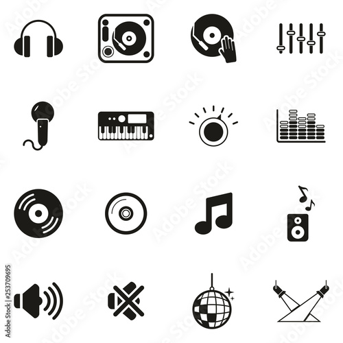 DJ or DJ Equipment Icons
