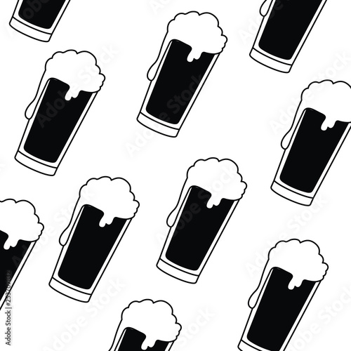 pattern beer with foam isolated icon