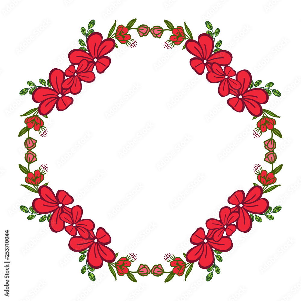 Vector illustration design art red wreath frame for card Vector illustration design art red wreath frame for card