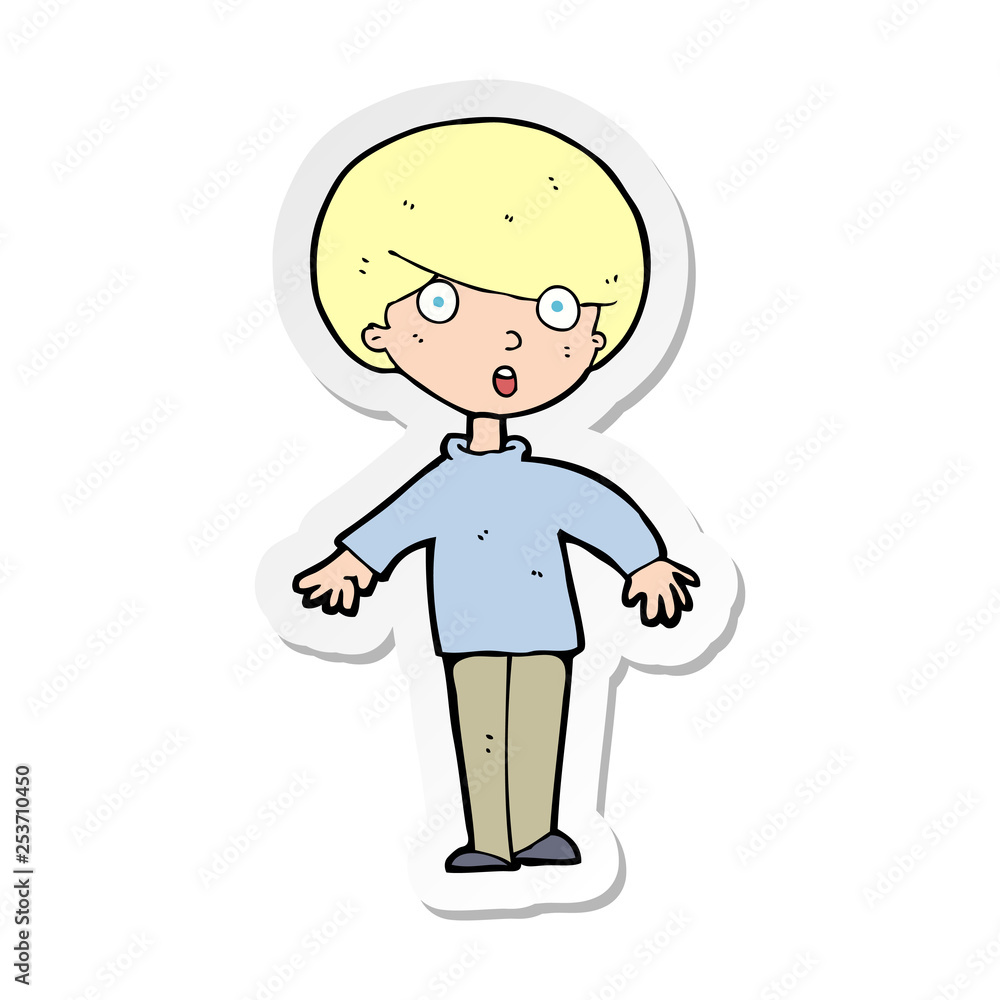 sticker of a cartoon surprised man sticker of a cartoon surprised man