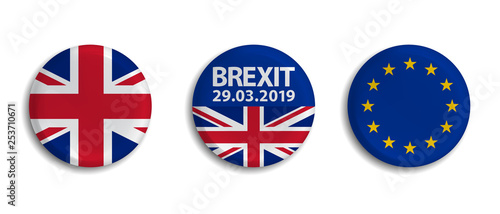 Brexit Badge Set - Vector Illustrations - Isolated On White Background