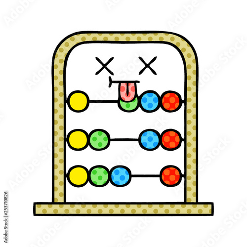 comic book style cartoon abacus
