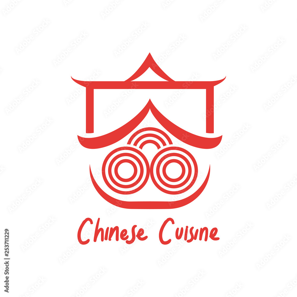 Chinese cuisine logo for Chinese restaurant. vector illustration Chinese cuisine logo for Chinese restaurant. vector illustration