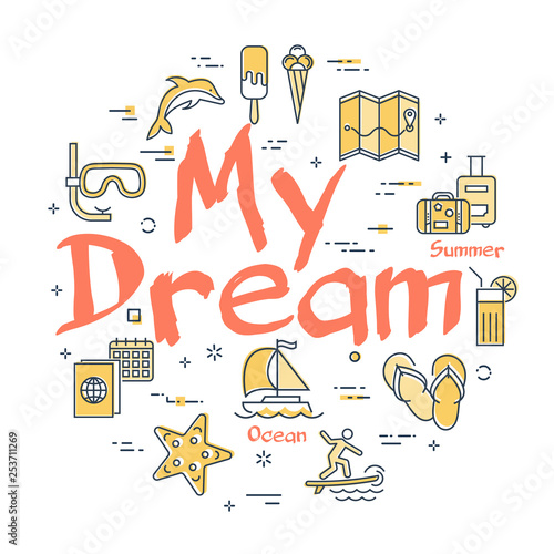 Colorful icons in summer my dream theme