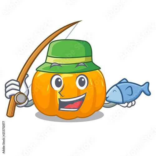 Fishing yellow pump in the character basket