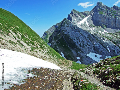 Stones and rocks of Alpstein mountain range - Cantons of St. Gallen and Appenzell Innerrhoden, Switzerland photo